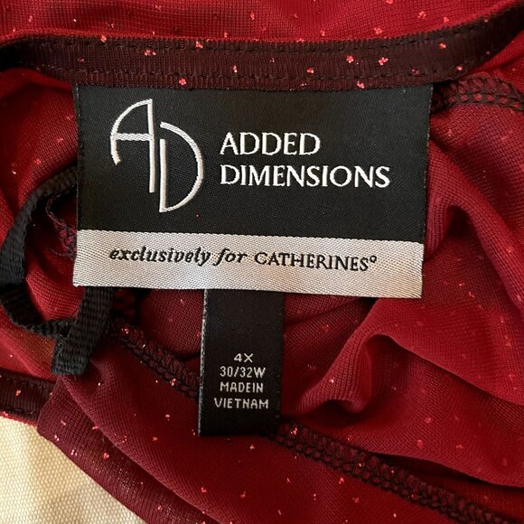 Catherines Flowy Floaty Red Sheer Ombre Cowl Neck Sparkle Maxi Caftan OSFM - Picture 7 of 8